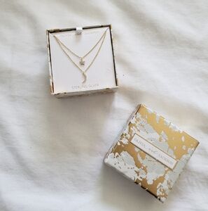 Olivia And Jackson Sterling Silver Gold Sun And Moon Double Layered Necklace